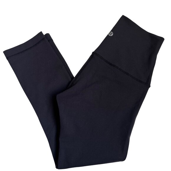 Lululemon Black Under Under Crop (Hi-Rise) Leggings - Size 4 - Picture 1 of 12